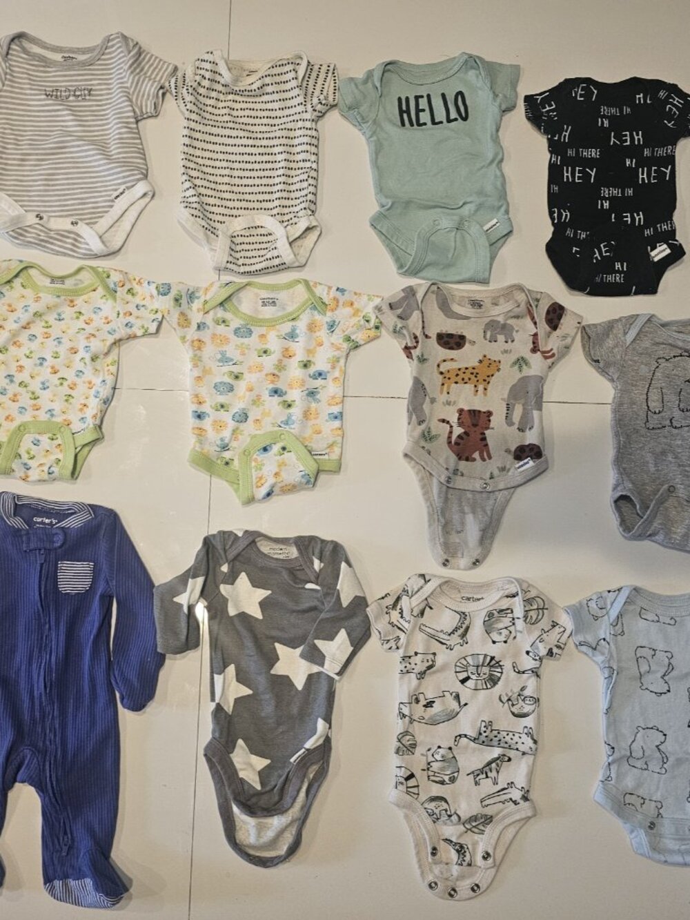 Newborn Carter's Gerber Modern Moments Body Suits Sleeper One Piece Boys 12...